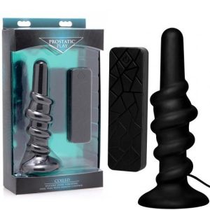 Prostatic Play Coiled Vibrating Anal Plug With Controller