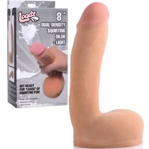 Loadz 8 Inch Dual Density Squirting Dildo With Balls