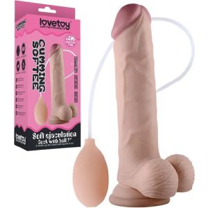 Lovetoy Cumming Softee 9 Inch Soft Ejaculation Cock With Balls