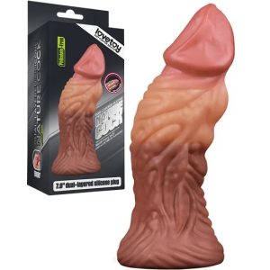 Nature Cock 7 Inch Dual layered Platinum Silicone Plug