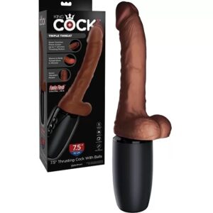 King Cock Plus Triple Threat 7.5 Inch Thrusting Dildo with Balls