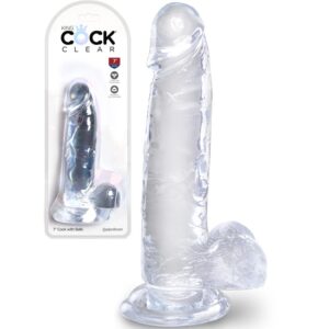 King Cock Clear 7 Inch Dildo With Balls
