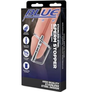 Blue Line Stainless Steel Sperm Stopper With Glans Ring